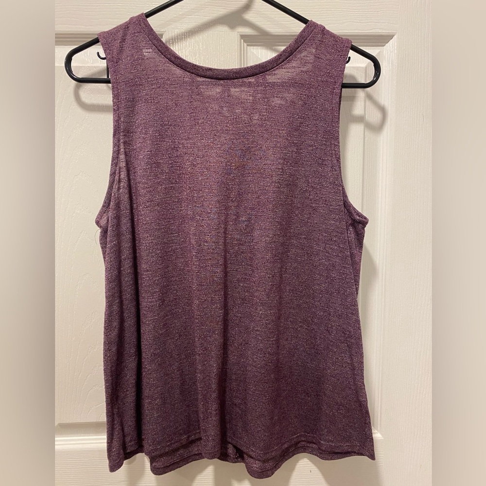 Flowy tank top with open, crisscross back
